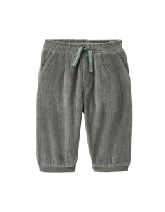 Pantalone baby in ciniglia di cotone bio - col. eucalipto