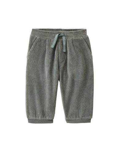 Pantalone baby in ciniglia di cotone bio - col. eucalipto