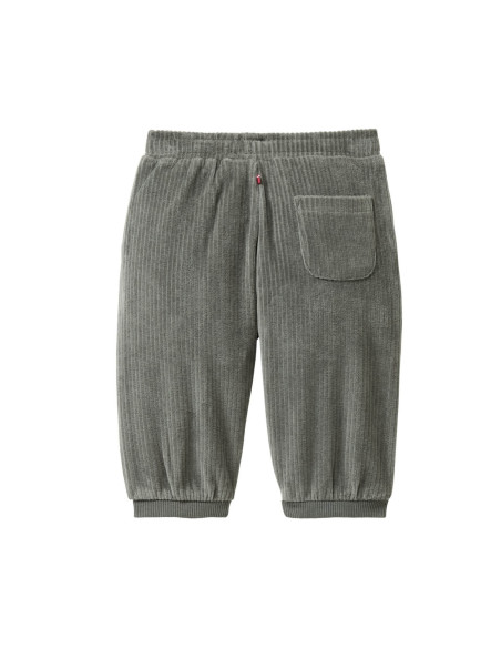 Pantalone baby in ciniglia di cotone bio - col. eucalipto