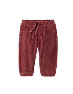 Pantalone baby in ciniglia di cotone bio - col. burgundy