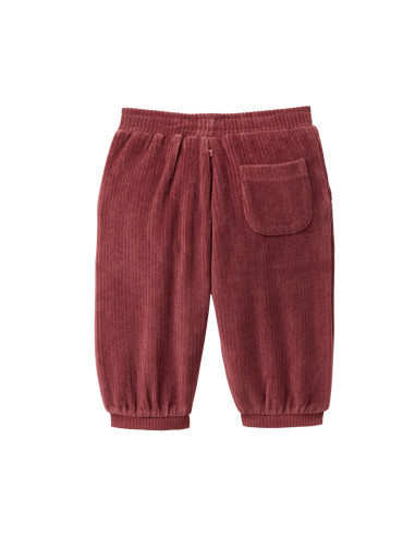 Pantalone baby in ciniglia di cotone bio - col. burgundy