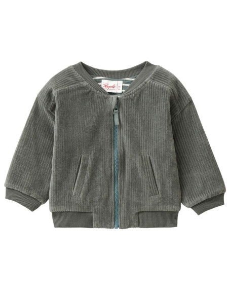 Felpa baby reversibile in ciniglia di cotone bio - col. eucalipto