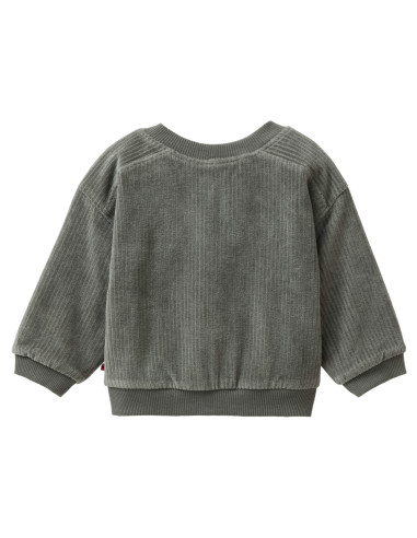 Felpa baby reversibile in ciniglia di cotone bio - col. eucalipto