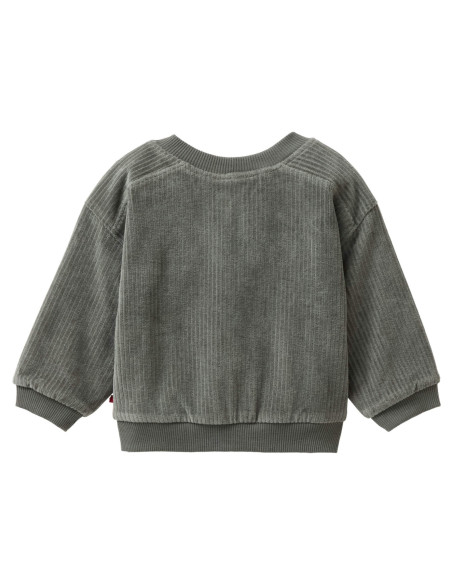 Felpa baby reversibile in ciniglia di cotone bio - col. eucalipto