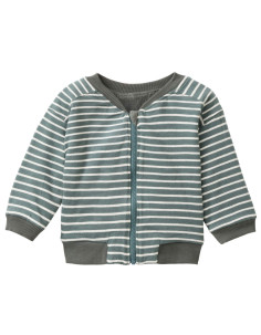 Felpa baby reversibile in ciniglia di cotone bio - col. eucalipto 2