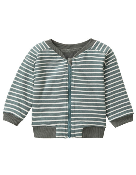 Felpa baby reversibile in ciniglia di cotone bio - col. eucalipto