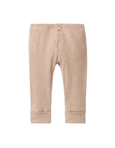 Leggings in cotone bio a costine - col. sabbia melange