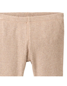 Leggings in cotone bio a costine - col. sabbia melange 2