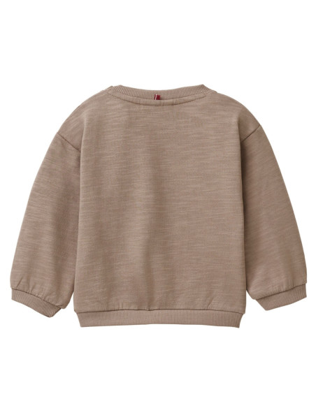 Felpa baby leggera in cotone bio  "My furry friend" - col. tabacco