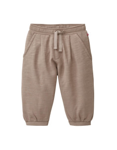 Pantalone baby in cotone bio felpato - col. tabacco