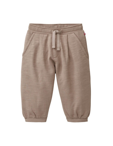 Pantalone baby in cotone bio felpato - col. tabacco