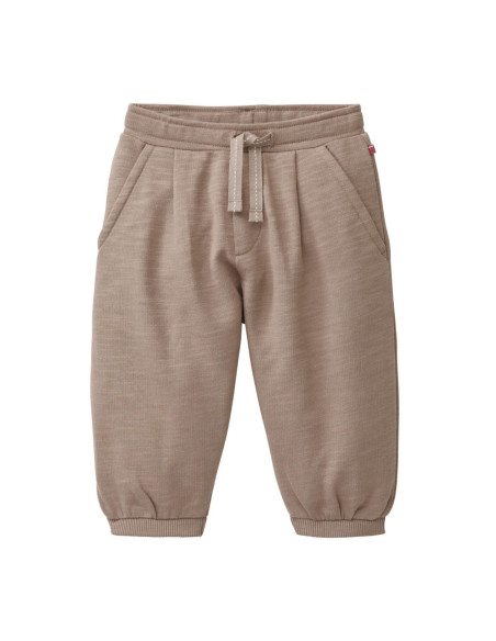 Pantalone baby in cotone bio felpato - col. tabacco