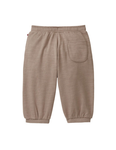 Pantalone baby in cotone bio felpato - col. tabacco