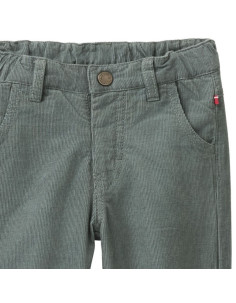 Pantalone baby in velluto di cotone bio foderato - col. eucalipto 2