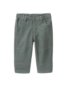 Pantalone baby in velluto di cotone bio foderato - col. eucalipto