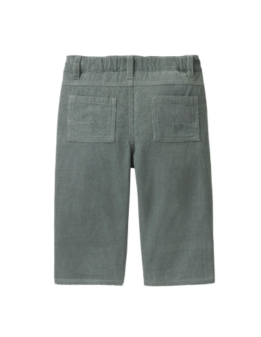 Pantalone baby in velluto di cotone bio foderato - col. eucalipto