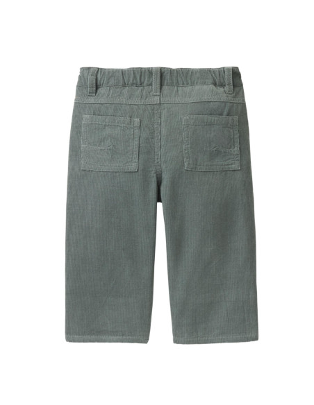 Pantalone baby in velluto di cotone bio foderato - col. eucalipto