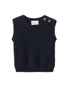 Gilet baby in cotone biologico - col. blu scuro