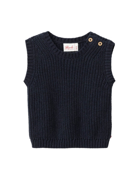 Gilet baby in cotone biologico - col. blu scuro