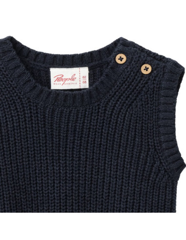 Gilet baby in cotone biologico - col. blu scuro
