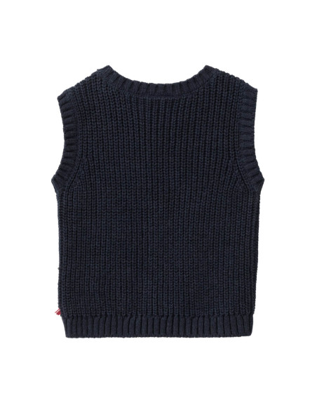 Gilet baby in cotone biologico - col. blu scuro