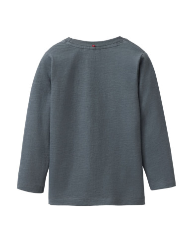 Maglietta bambino a maniche lunghe in cotone bio “Renna” - col. blu grigio