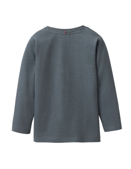 Maglietta bambino a maniche lunghe in cotone bio “Renna” - col. blu grigio