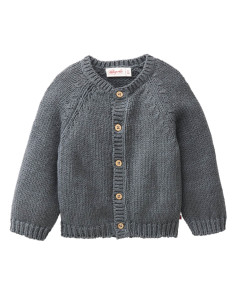 Cardigan baby in cotone biologico - col. blu grigio