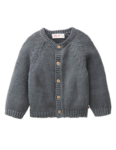 Cardigan baby in cotone biologico - col. blu grigio