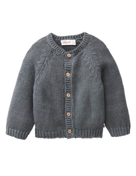 Cardigan baby in cotone biologico - col. blu grigio