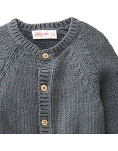Cardigan baby in cotone biologico - col. blu grigio 2
