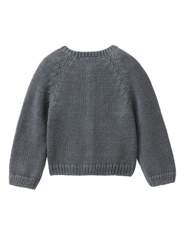 Cardigan baby in cotone biologico - col. blu grigio