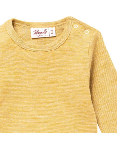 Body a manica lunga in cotone bio/lana bio/seta -col. giallo melange 2