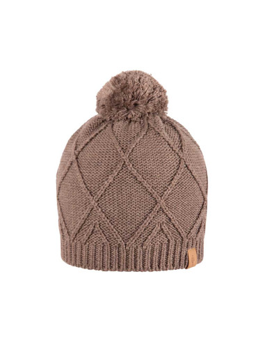 Berretto bambino con pon-pon in cotone bio e lana Merino - col. cashmere