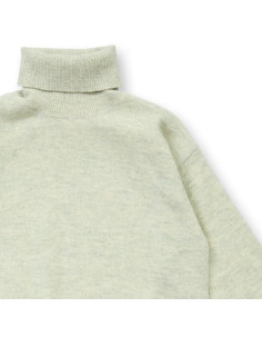 Dolcevita bambino in lana Merino bio "Feoo" -col. verde pallido melange 2