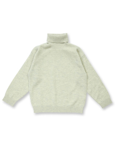 Dolcevita bambino in lana Merino bio "Feoo" -col. verde pallido melange