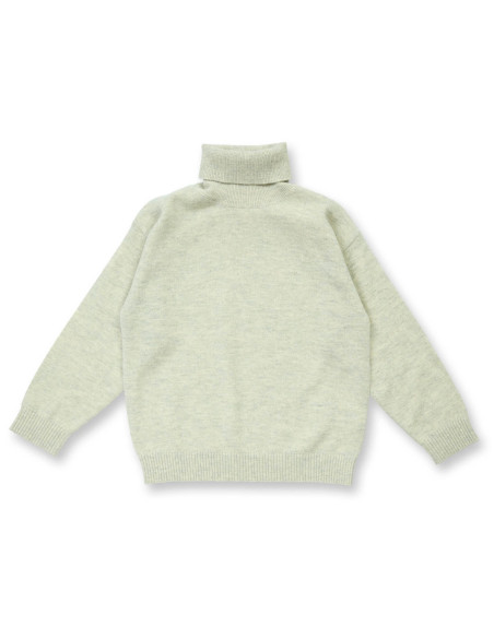 Dolcevita bambino in lana Merino bio "Feoo" -col. verde pallido melange