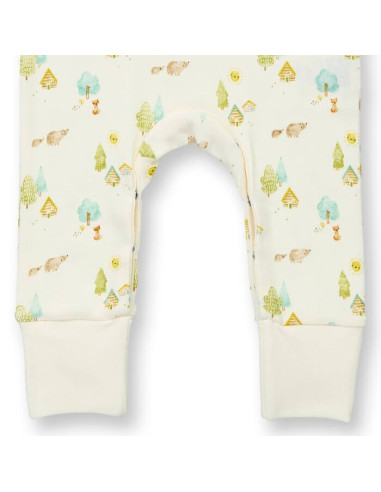 Tutina baby in cotone biologico "Woodland" - col. bianco fantasia
