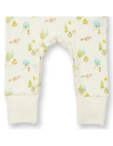 Tutina baby in cotone biologico "Woodland" - col. bianco fantasia