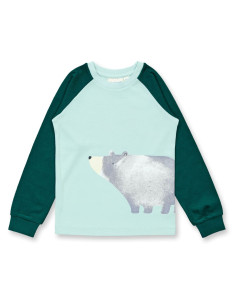 Pigiama bambino in cotone biologico "Polar" - col. verde menta 2