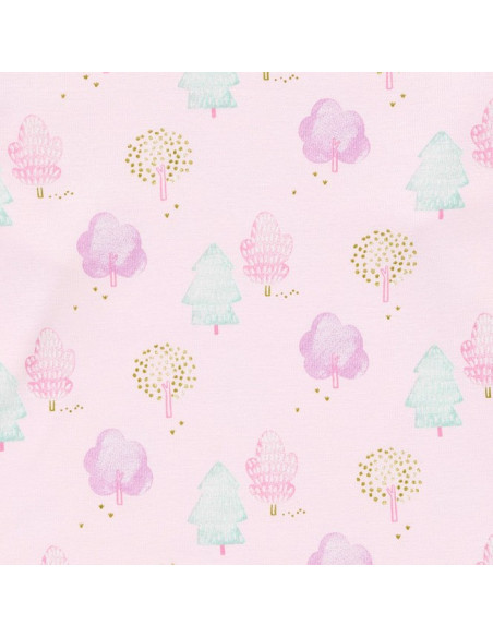 Pigiama bambina in cotone biologico "Trees" - col. rosa chiaro fantasia