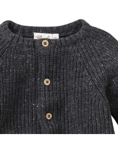 Cardigan baby in cotone biologico - col. antracite melange 2