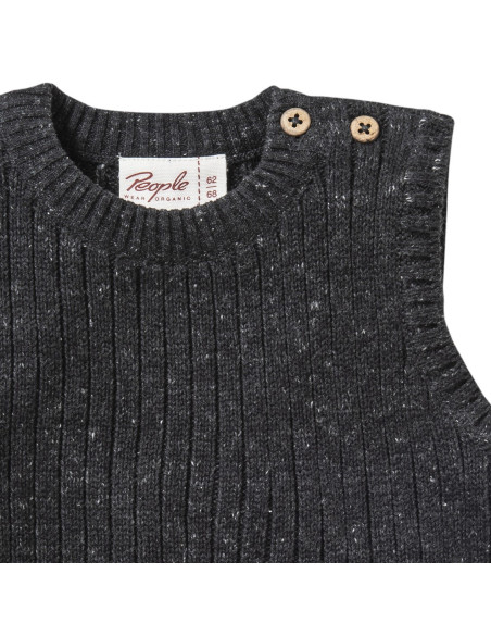 Gilet baby in cotone biologico - col. antracite melange