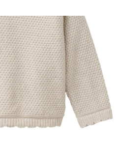 Pullover bimba in cotone bio -col. bianco perla 2