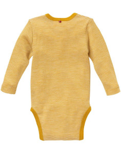 Body a manica lunga in lana/seta bio -col. giallo a righe 2