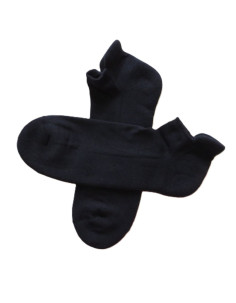 Calze sneaker in cotone bio con soletta - col. nero