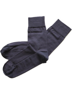 Calzini corti in cotone-lana bio con soletta in lana - col. antracite