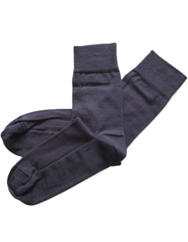 Calzini corti in cotone-lana bio con soletta in lana - col. antracite