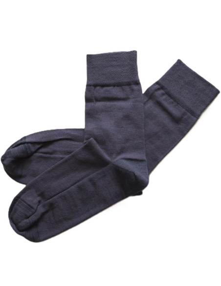 Calzini corti in cotone-lana bio con soletta in lana - col. antracite