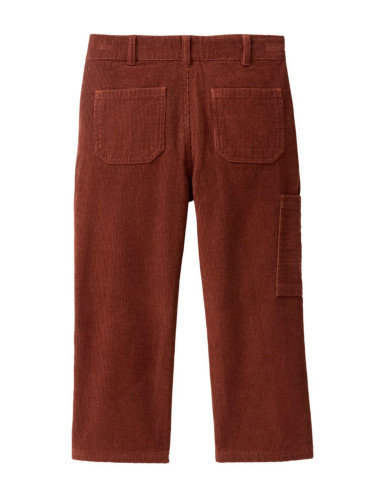 Pantalone in velluto di cotone bio foderato - col. mahagoni